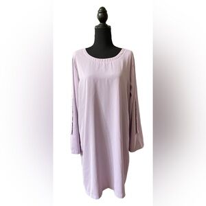 Yoins: Lilac Lavender Purple Boyfriend Dress with Roll Tab Sleeves
